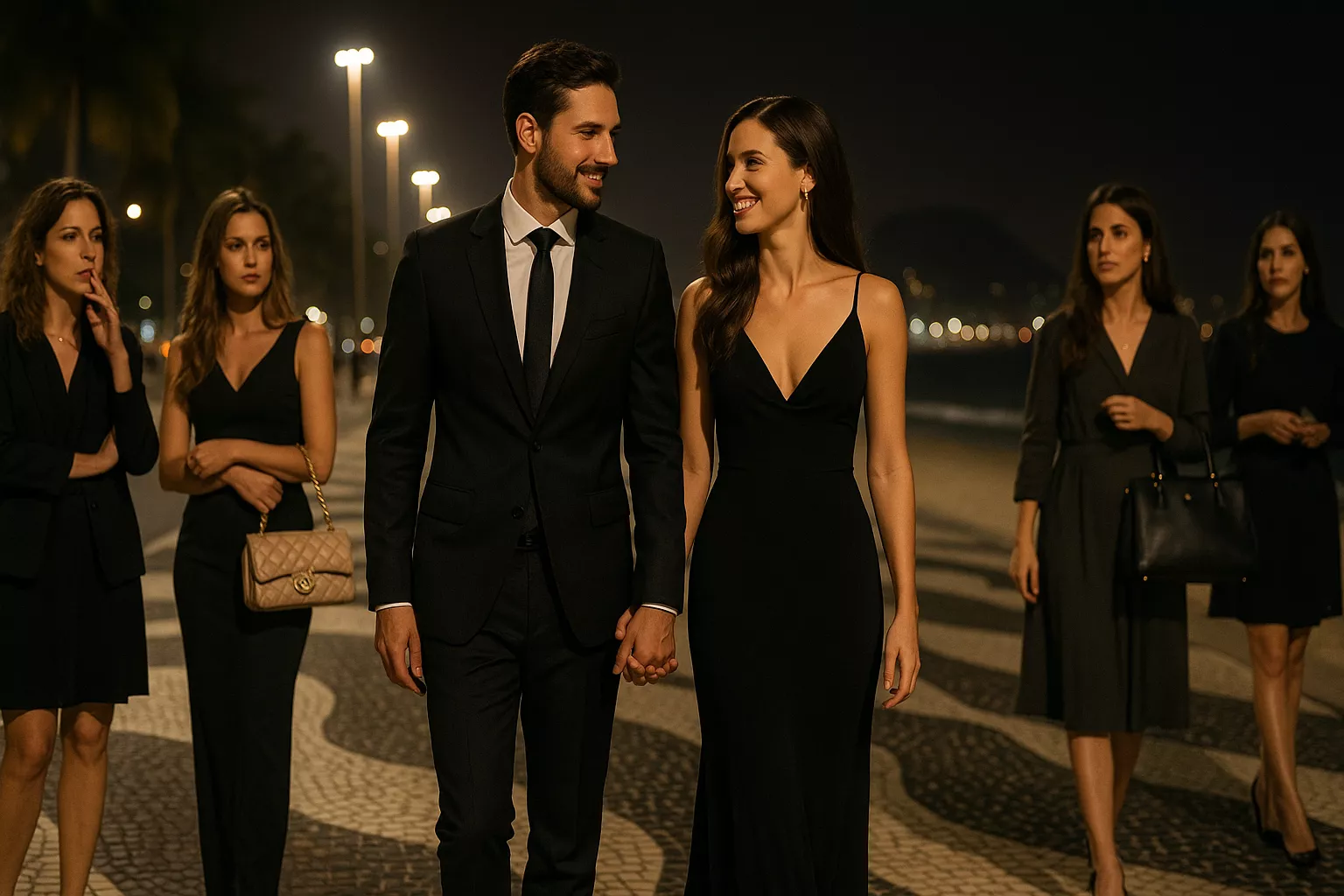 Casal caminhando de mãos dadas em um parque, ilustrando a conexão emocional do relacionamento sugar diferente do serviço de acompanhante