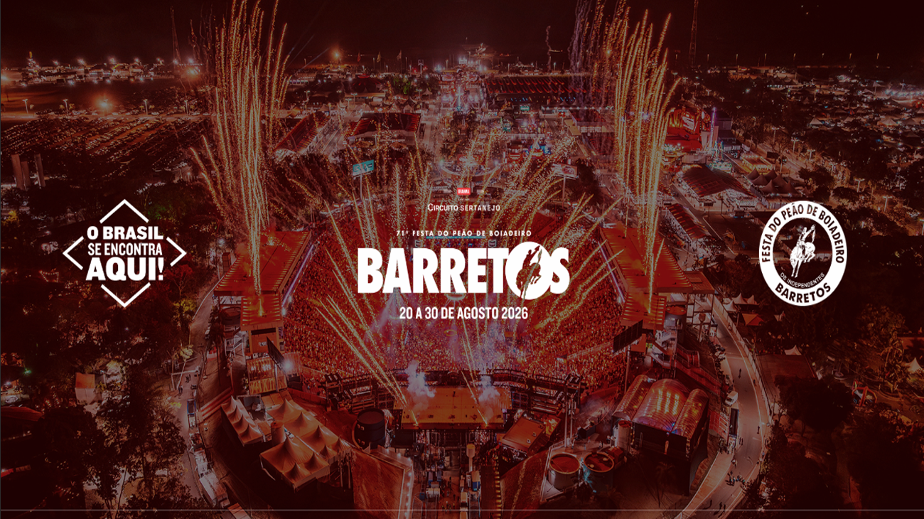 A imagem mostra o local da festa de Barretos com a data